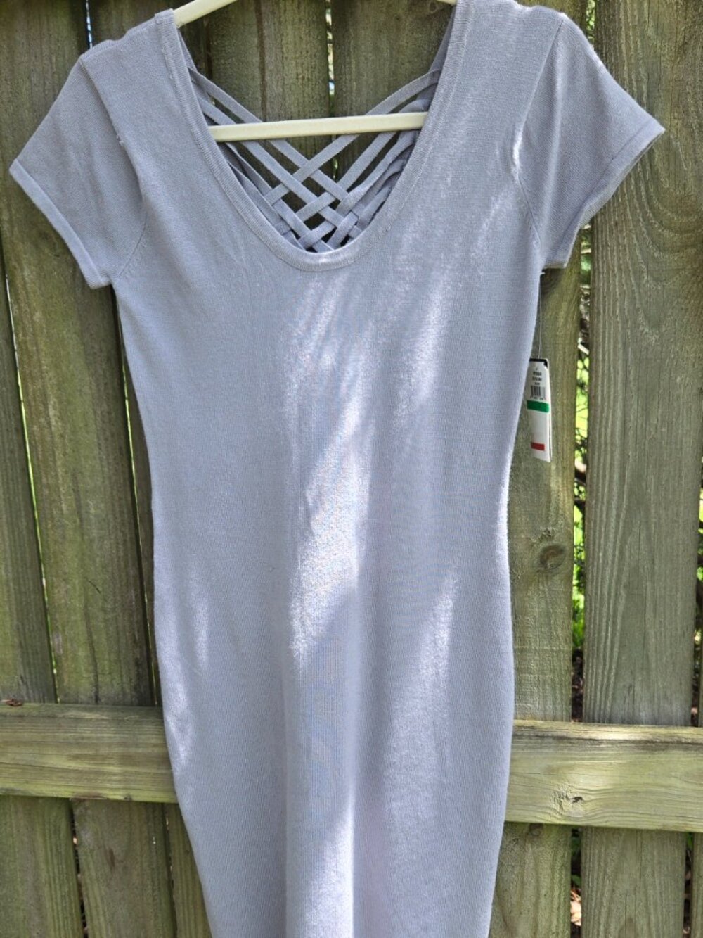 Sexy Knit Dress with front and back V-neck